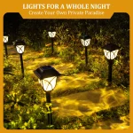 2 Pack LED Solar Lawn Lights Outdoor Waterproof Warm Light Model Garden Courtyard Walkway Villa Landscape Decorative Lights 3