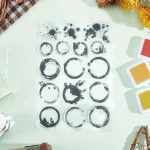Tea Stains Clear Stamp Coffee Stains Background Spill and Splatter Rubber Stamp for Scrapbook Journal Card Making 4.3 x 6.3 Inch 4