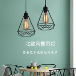 Vintage Pendant Lamp Iron Frame Ceiling Lighting Paint Restaurant Teahouse Chandelier Indoor Wrought Metal Modern Pendant Lights 2
