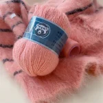 Mink Fur Yarn for Yarns for Knitting and Crochet 2-Ply Lace T Shirt Yarn for Hand Knitting Needlework 1 Skein 340 M 50+20g 6