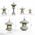 Mini Pagoda Lantern Light Garden Statue Micro Landscape Fish Tank Zen Yard Aquarium Bonsai Zen Garden Home Outdoor Decorations 6