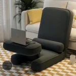 Comfortable Stylish Portable Foldable Chaise Lounge Chair Bed for Dormitory and Bedroom  Vintage Tatami Style Portable Folda 4