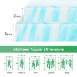 JHK 2-3 Inch Memory Foam Mattress Topper Queen Size Thick Gel  Cooling Mattress Soft and Breathable Bed Topper Bedroom Furniture 6