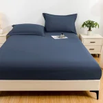 1PC waterproof soft skin frosting solid color bed cap dust cover Mattress cover sheet (pillow case and pillow core not included) 5