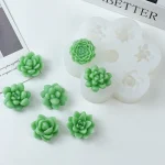 7pcs Set of Flower Rose Peony Silicone Mold 3D Flower Candle Gypsum Soap Resin Crafts Mold DIY Chocolate Fudge Dessert Cake Mold 6