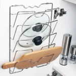Kitchen Organizer Rack Wall Hanging Pot Cover Rack Five-Layer Pot Lid  Metal Rust-Free Multifunctional Rack Pot Lid Storage Rack 2