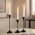 Vintage Elegant Metal Set of 3 Tabletop Candle Holders, Suitable for Wedding Anniversary, Home and Hotel Decoration 4