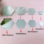 6/12pc Hexagon Mirror Wall Stickers 3D DIY Acrylic Mirror Sticker Self Adhesive Decals Removable Living Room Bathroom Home Decor 5