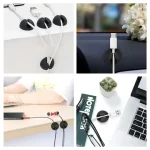 20Pcs Round Cord Clips Silicone Winder Organizer Cable Clip Desk Tidy Management Wire Holder for Car USB Charging Tablet Wires 6