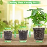 30 Packs 3.5/4/5 Inch Clear Nursery Pots, Transparent Plastic Planter with Drainage Holes, Seed Starting Pot Flower Plant Contai 6