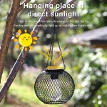 Iron Solar Lights Outdoor Led Solar Hanging Lanterns Decorative Lamp Waterproof Dusk to Dawn Automatic for Garden Porch Balcony 2