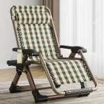 Nordic Folding Recliner Comfortable Tatami Armchair Portable Lounge Chair with Backrest Rattan Seating for Living Room 2