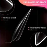 120 Pieces of Transparent Coffin/Almond/Fine High Heels/椭圆形/Square/Other Shape Style Boxed Nails, 12 Sizes Full Coverage Acrylic Pressure-Stick Nails, Suitable for Home DIY Manicure, Art and Manicure Salon Use or Gifts for Women's Nail Care Essential Christmas Nails 2