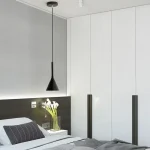 Modern LED pendant light in black and white E27 bedroom table dining room hanging light lampshade home cabinet suitable for 3