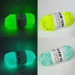 2023 Novel Functional Yarn Glow In The Dark Polyester Luminous Chunky Yarn 2mm for Hand Knitting Carpet Sweater Hat Wool Yarn