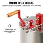 SucceBuy Manual Honey Stainless Steel Beekeep Extractor Honeycomb Drum Spinner with Lid Adjustable Apiary Centrifuge Equipment 2