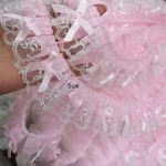 1 Yard Pink Bow Embroidery Lace Fabric Trim DIY Clothing Decoration Accessory 5CM Wide 2