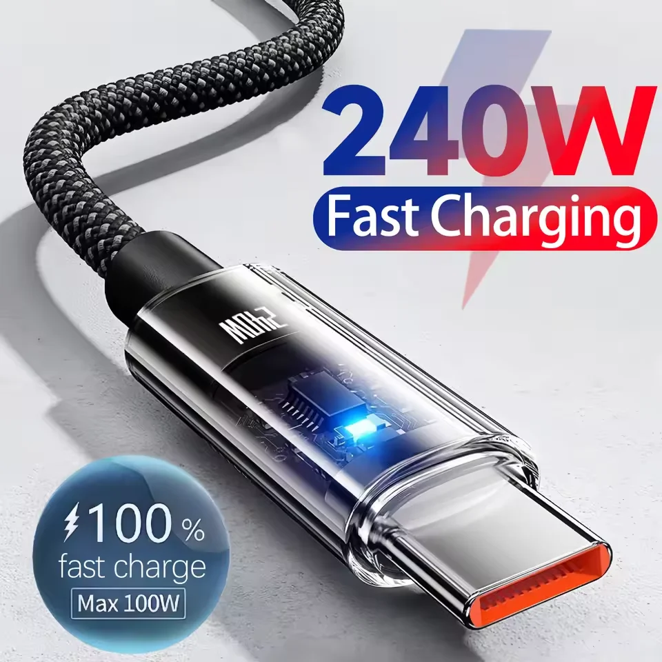 0.25/1/1.5/2M 240W Nylon USB C PD Super Fast Charging Data Cable with LED Digital Display USB To Type C Quick Charge Data Cords 0.25/1/1.5/2M 240W Nylon USB C PD Super Fast Charging Data Cable with LED Digital Display USB To Type C Quick Charge Data Cords