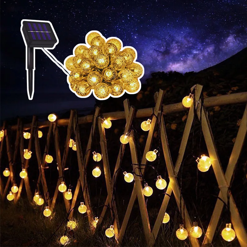 8 Mode Crystal Globe Ball Solar String Lights Outdoor Waterproof Solar Powered Patio Light for Garden Party Decor 8 Mode Crystal Globe Ball Solar String Lights Outdoor Waterproof Solar Powered Patio Light for Garden Party Decor