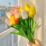 1/3/5PCS Tulips Artificial Flowers Real Touch Flowers Tulip Bouquet Decor Fake Tulips Flower for Home Wedding Decorations 3