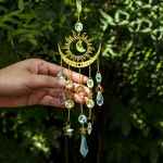 1pc star moon wind chime pendant cross border exclusive crafts garden decoration pendant sun catcher 5