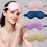 Eye Mask Imitated Silk Eye Patch Block Out Light Soft Paded Sleep Mask For Travel Relax Sleep Rest Relax Men Women Eye Care Tool 3