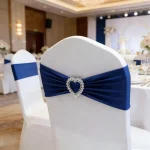 Wedding Decoration Spandex Chair Sash With Love Heart Buckle Stretch Bow Tie For Birthday Party Holiday Festival Celebration 4