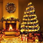 1-10m 2024 Christmas Ribbon Fairy Light String Merry Christmas Decorations For Home Xmas holiday Navidad Gifts New Year 2025 4
