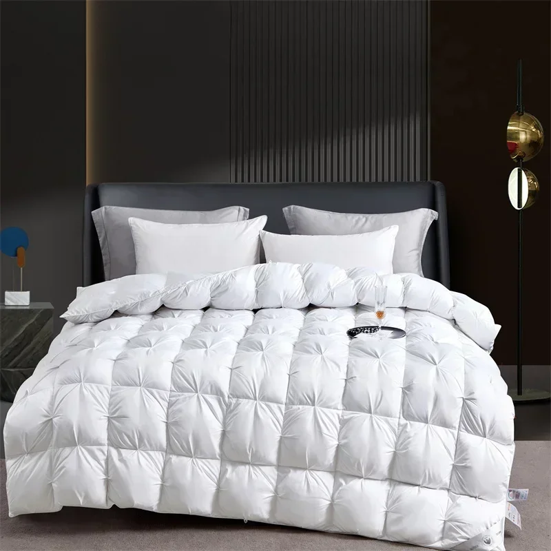 High Grade 100% White Goose Down Quilt Winter Warm Feather Duvet Queen King Cozy Lightweight 3D Bread Comforter Pinch Pleated High Grade 100% White Goose Down Quilt Winter Warm Feather Duvet Queen King Cozy Lightweight 3D Bread Comforter Pinch Pleated
