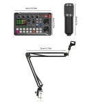 Podcast Microphone Suit with Sound Card Audio Mixer Noise Cancelling DJ Mixer Voice Changer Type C Studio Condenser Microphones 6
