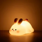 Cute LED Night Light Panda Sheep Rabbit Silicone Nightlights USB Rechargeable For Bedroom Decoration Kids Birthday Gift 2