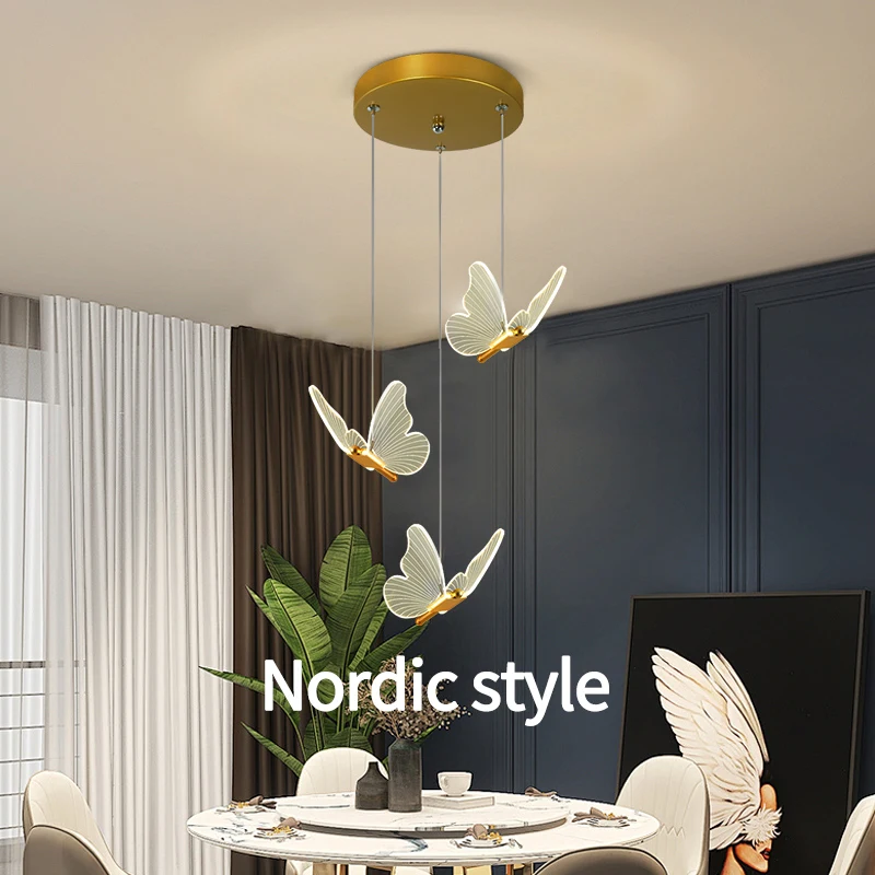 Nordic Butterfly Restaurant Pendant Light, Bedside Indoor Living Room Bedroom Dining Room Kitchen Decoration LED Lighting Nordic Butterfly Restaurant Pendant Light, Bedside Indoor Living Room Bedroom Dining Room Kitchen Decoration LED Lighting