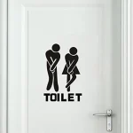 Creative Funny Toilet Wall/Door Stickers Bathroom Decoration Waterproof Decals Vinyl Wallpaper Poster Home Decor The Wall O E0O8 6