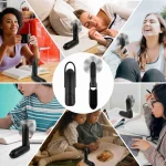 Mini Fan Handheld, 3 Speeds Handheld Fan, 3 in 1 Portable USB Fan with Flashlight Power Bank, for Travel, Home, Women, Makeup 6