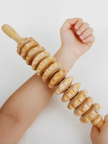 Wood Therapy Roller Gear Stick Massage Tool Cellulite Slimming Roller Massager Lymphatic Drainage Body Shaping Trigger Stick