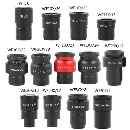 2PCS WF5X WF10X WF15X WF20X WF30X Wide Field Eyepiece For Binocular Trinocular Stereo Microscope 30MM Installation Interface