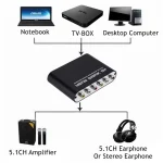 WvvMvv AC3 Audio Digital to Analog 5.1 Channel Stereo DAC Converter Optical SPDIF Coaxial AUX 3.5mm to 6 RCA Decoder Amplifier 2