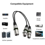 30CM XLR Splitter Male to Dual Female,3 Pin XLR Male to Female Splitter Audio Adapter Cable for Mic Amplifier Speaker Mixer 2