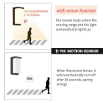LED Wall Light With Motion Sensor AC85-265V Exterior Anthracite Porch Balcony Garden Courtyard Lamp Retro For Porche Stair 3