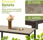 HOT-Patio Dining Set 7 Pieces Outdoor Furniture with Large Table and 6 Textilene Chairs for Porch, Brown 3