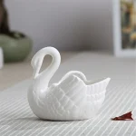 White Pink Blue Swan Ceramic Ornaments Decoration Desktop Storage Box Tealight Candles Holder Flower Pot Home Decor Furnishings 5