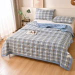 Summer Thin Comforter Soft Air-Conditioned Four Season Comforter Machine Washable Single Double Blanket Ultrasonic Quilted Quilt 2