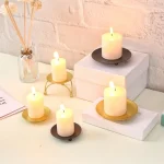 Iron Plate Candle Holder Pillar Art Decorative Pedestal For Wedding Birthdays Party Festival Candlestick Holder Gift Home Decor 2