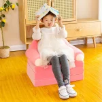 Cute fashion Kids Girl Princess Sofa Children Sofa removed and washed Children's couch Cartoon lazy folding sofas Furniture 5