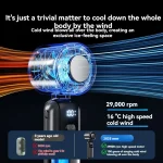Xiaomi 2025 Hanging Ice Pack Handheld High-speed Fan Folding 100 Speed Infinitely Adjustable Fan Portable For Outdoor Neck 2
