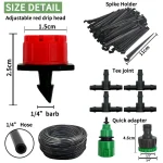 Micro Drip Irrigation System Portable 20M Automatic Watering with Adjustable Drippers Misting Watering Kits Garden Hose 4