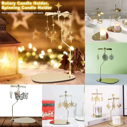 Candle Spinner New Carousel Candle Holder Carousel Candle Spinner for Wedding Party Christmas Festival Home Office Decor