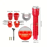 14 In 1 Sink Faucet Wrench Plumbing Repair Tool Handle Double Head Wrench Spanner Tool Installer Ratchet Wrench Set for Bathroom 2