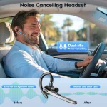 New Bee M53 Bluetooth Headset Wireless Headphone Dual-Mic Mute Noise Cancelling Earpiece Handsfree Earphones for Driver Office 3