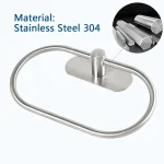 Stainless Steel Towel Holder Self-adhesive Bathroom Towels Rack Black Washhand Hanger Ring Rail Bar Kitchen Storage Accessories 4